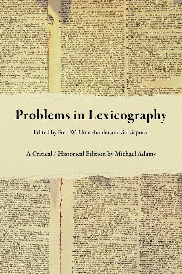 Problems in Lexicography by Fred D. Householder, Michael Adams, Sol Saporta