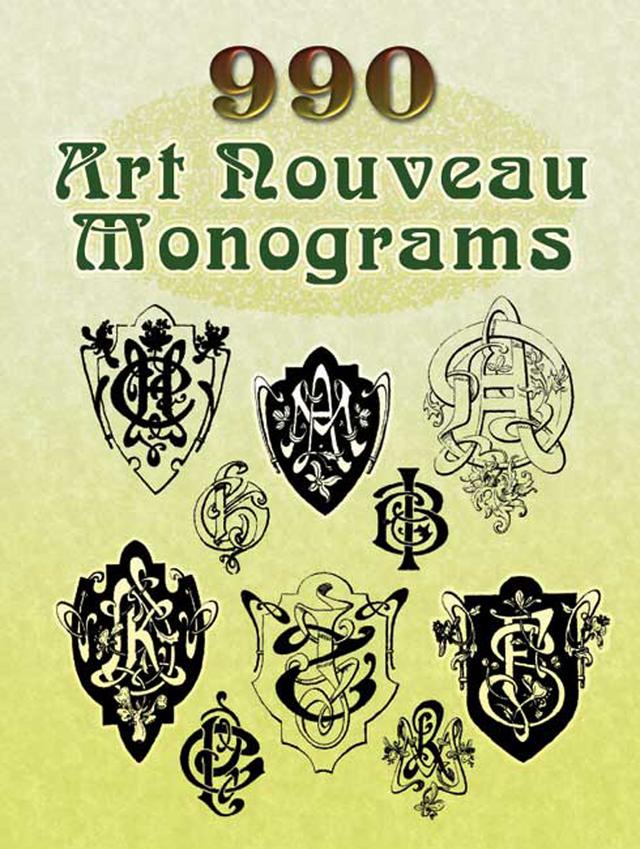 990 Art Nouveau Monograms by Dover
