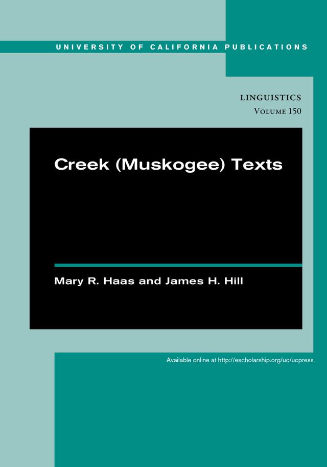 Creek (Muskogee) Texts by Mary R. Haas