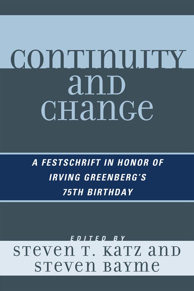 Continuity and Change by Steven Bayme, Steven T. Katz