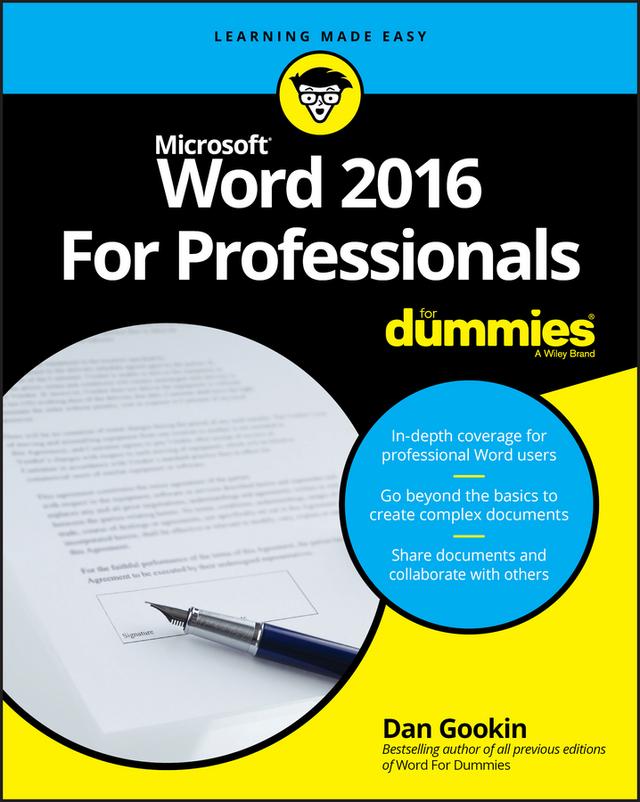 Word 2016 For Professionals For Dummies by Dan Gookin