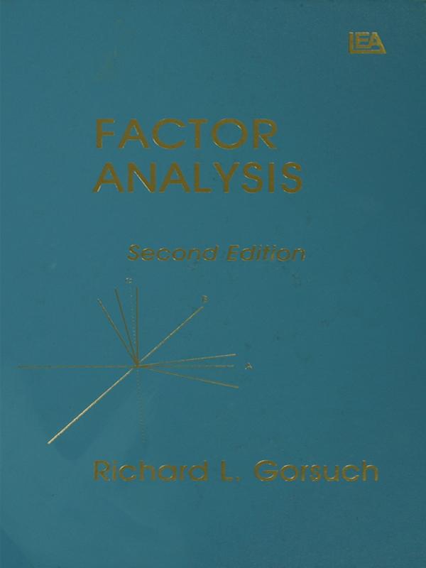 Factor Analysis by Richard L. Gorsuch