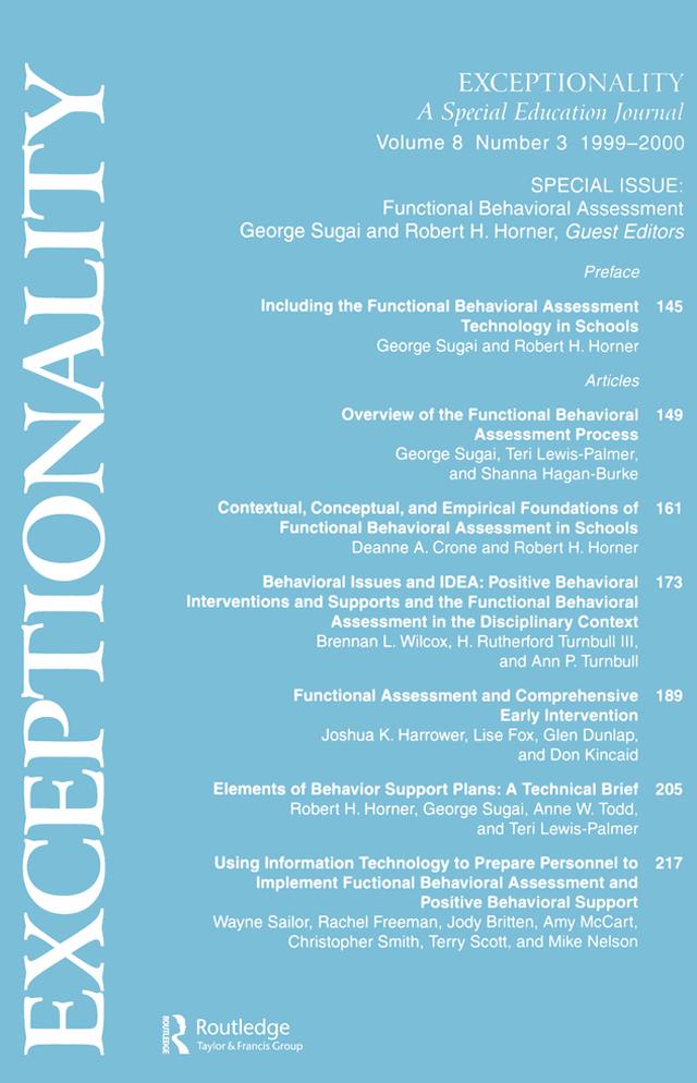 Functional Behavioral Assessment by George Sugai, Robert H. Horner