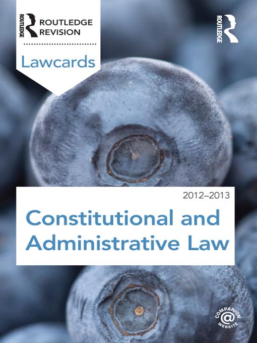 Constitutional and Administrative Lawcards 2012-2013 by Routledge
