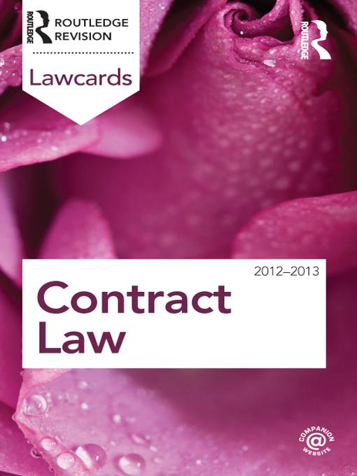 Contract Lawcards 2012-2013 by Routledge