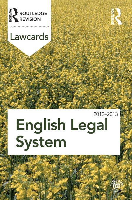 English Legal System Lawcards 2012-2013 by Routledge