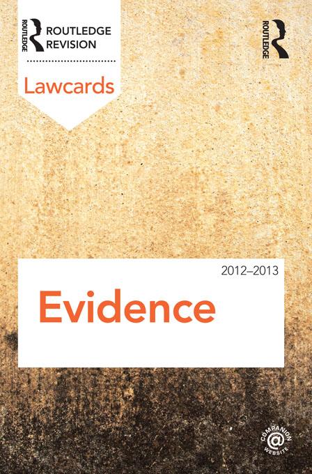 Evidence Lawcards 2012-2013 by Routledge