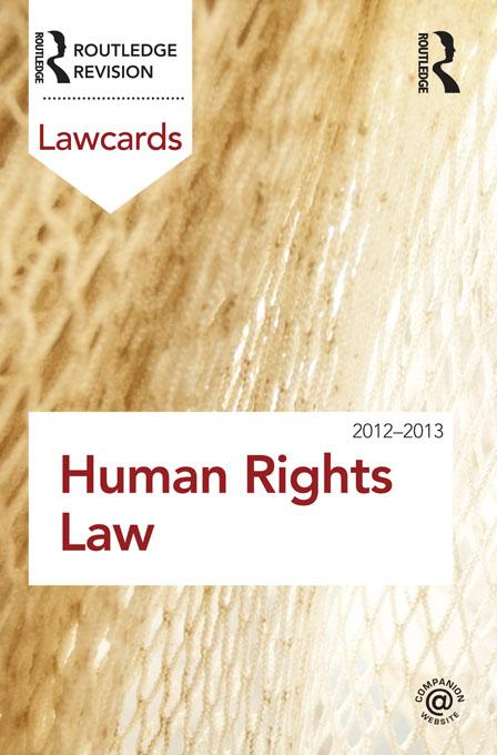 Human Rights Lawcards 2012-2013 by Routledge