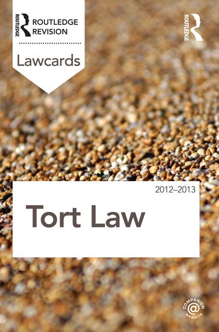 Tort Lawcards 2012-2013 by Routledge