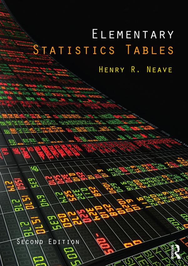 Elementary Statistics Tables by Henry Neave