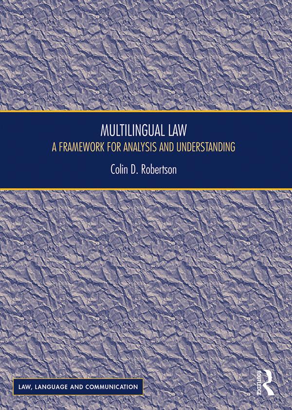 Multilingual Law by Colin D Robertson