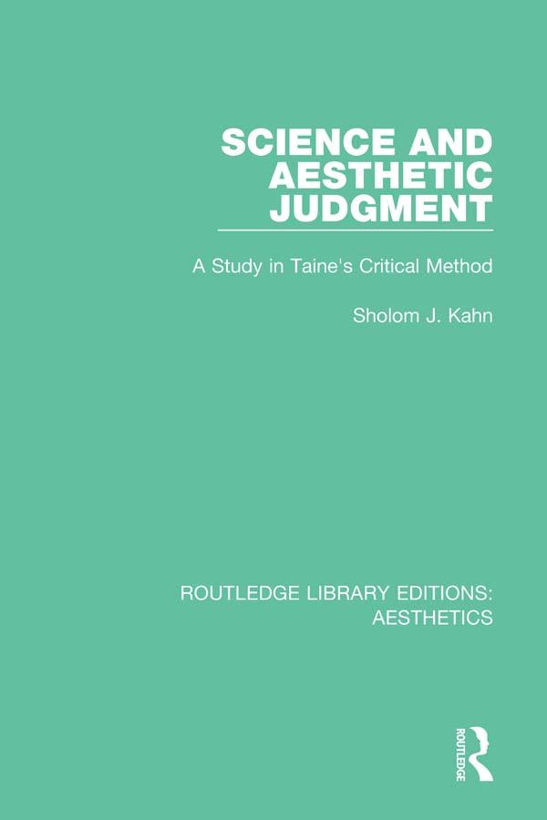 Science and Aesthetic Judgement by Sholom J. Kahn