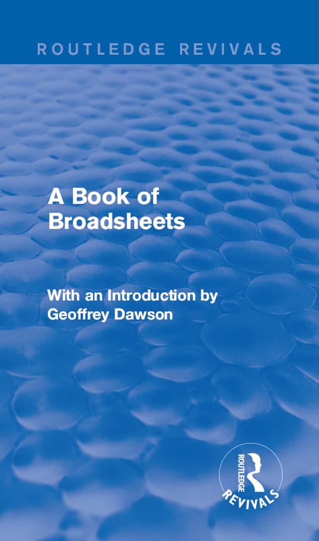 A Book of Broadsheets (Routledge Revivals) by Various