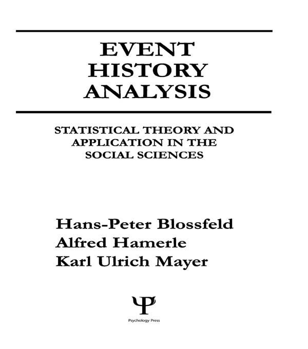 Event History Analysis by Alfred Hamerle, Hans-Peter Blossfeld, Karl Ulrich Mayer