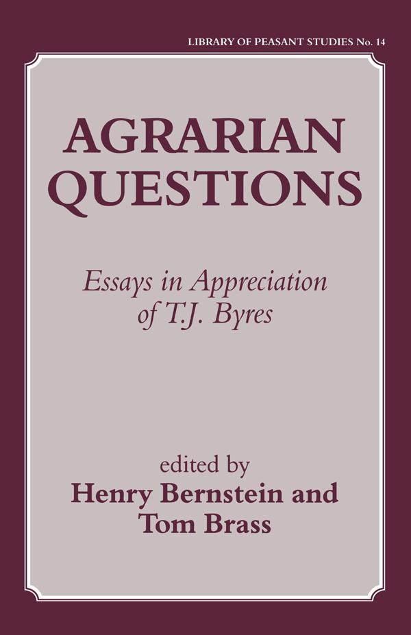 Agrarian Questions by Henry Bernstein, Tom Brass