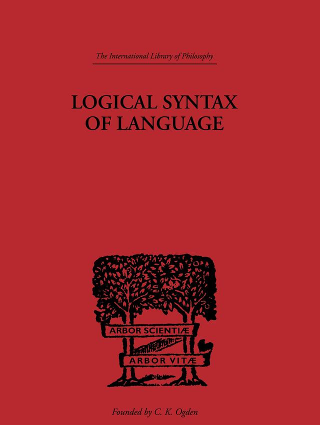 Logical Syntax of Language by Rudolf Carnap