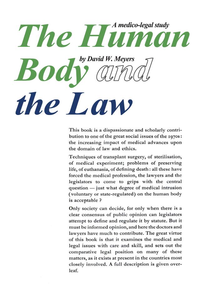 Human Body and the Law by Robert Maynard Hutchins
