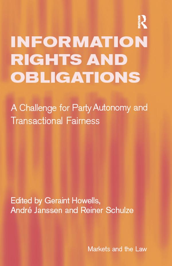 Information Rights and Obligations by André Janssen, Geraint Howells