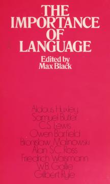 The Importance of Language by Max Black